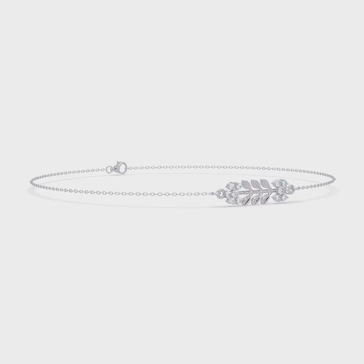 Nature Inspired Leaf & Floral Diamond Bracelet