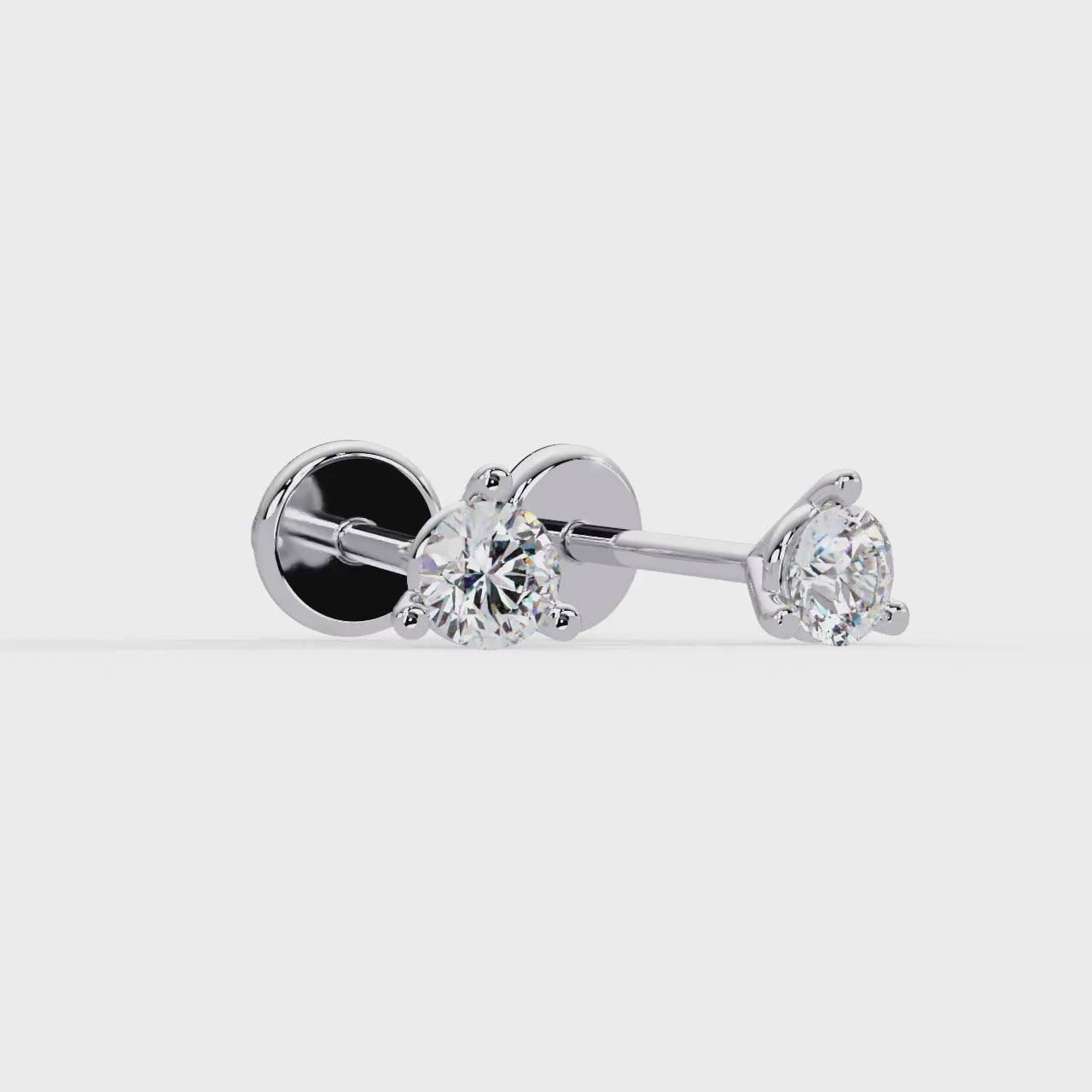 Classic Solitaire Diamond Stud Earrings