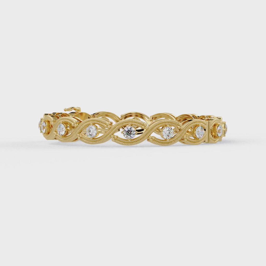 Round Diamond Open-Link Tennis Bracelet