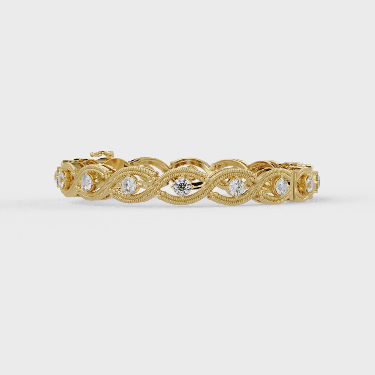 Round Diamond Open-Link Tennis Bracelet