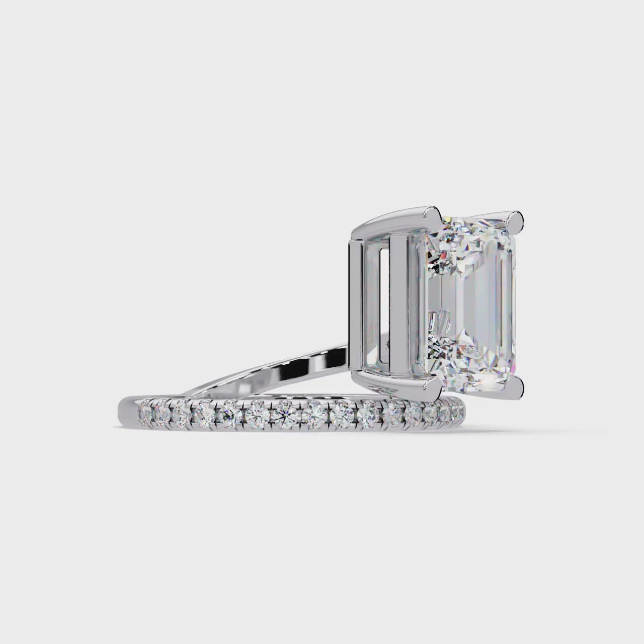 Emerald Cut Solitaire Diamond Engagement Ring