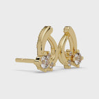 Elegant Teardrop Diamond Cluster Stud Earrings – Available in Silver, Gold & Rose Gold Finish