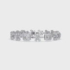 Floral Emerald-Cut Diamond Bracelet for Women
