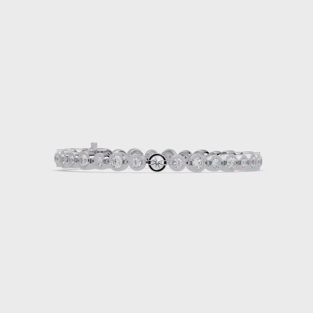 Bezel Set Round Diamond Tennis Bracelet