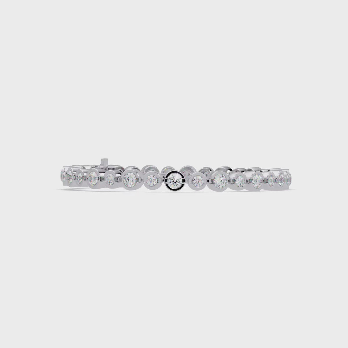Bezel Set Round Diamond Tennis Bracelet