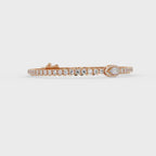 Marquise Halo Diamond Tennis Bracelet