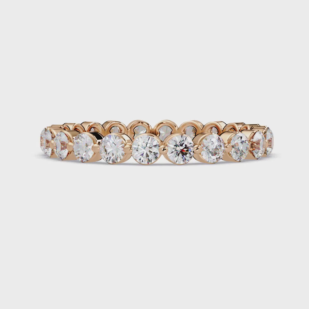 Round Cut Diamond Bezel Set Eternity Ring