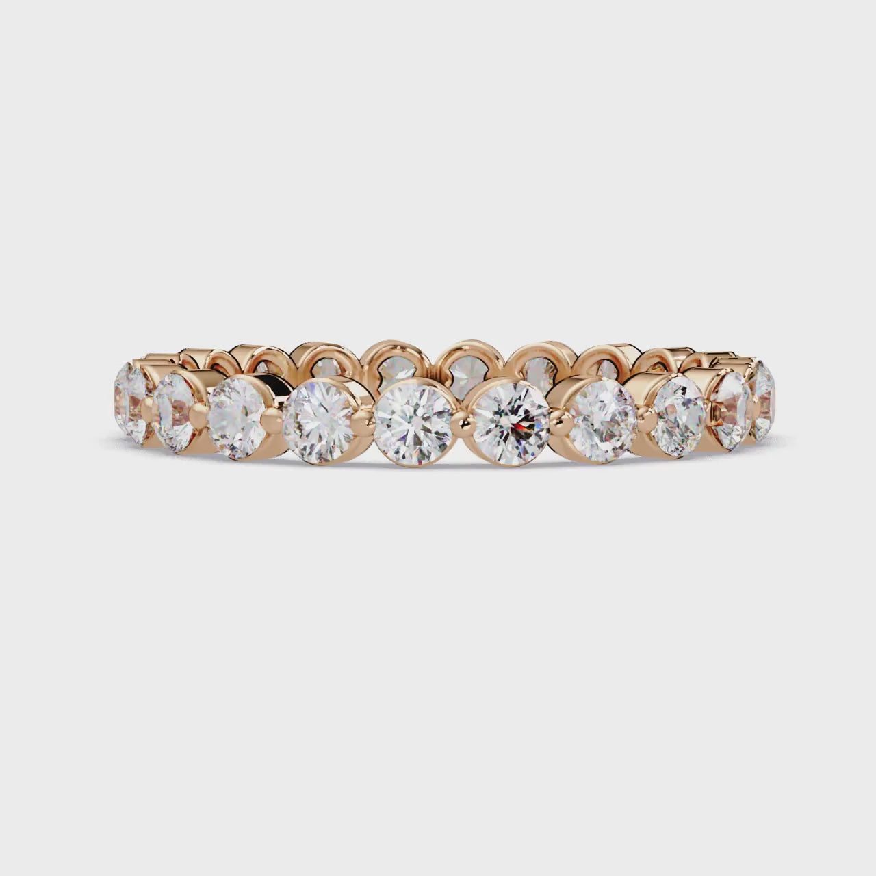 Round Cut Diamond Bezel Set Eternity Ring
