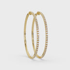 Classic Inside-Out Round Diamond Hoop Earrings