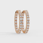 Classic Diamond Hoop Earrings – Round Cut