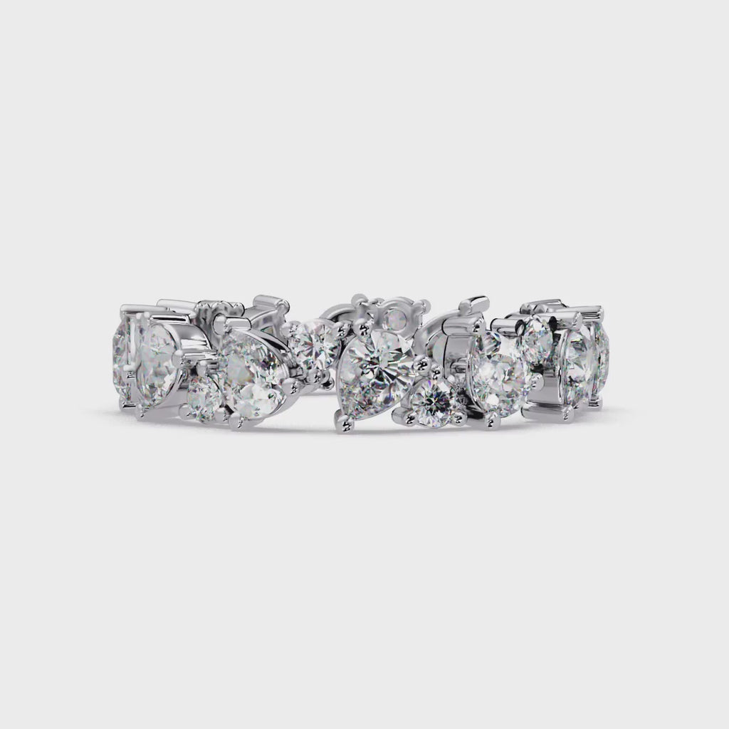Pear & Round Cut Diamond Ladies Ring