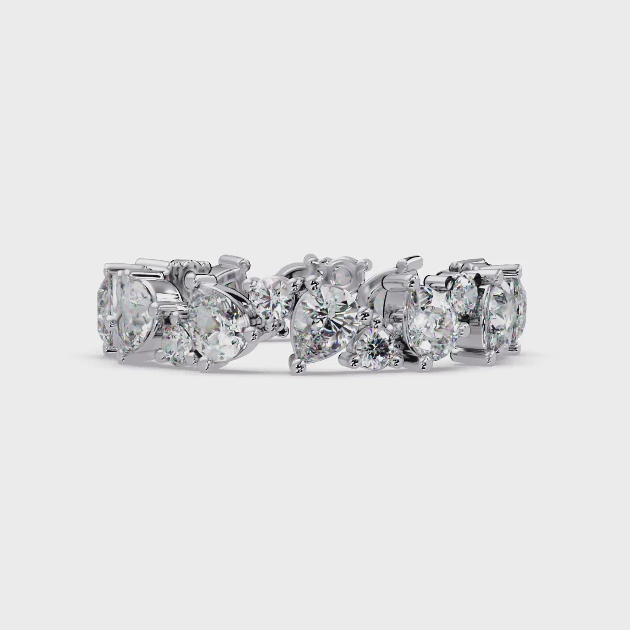 Pear & Round Cut Diamond Ladies Ring