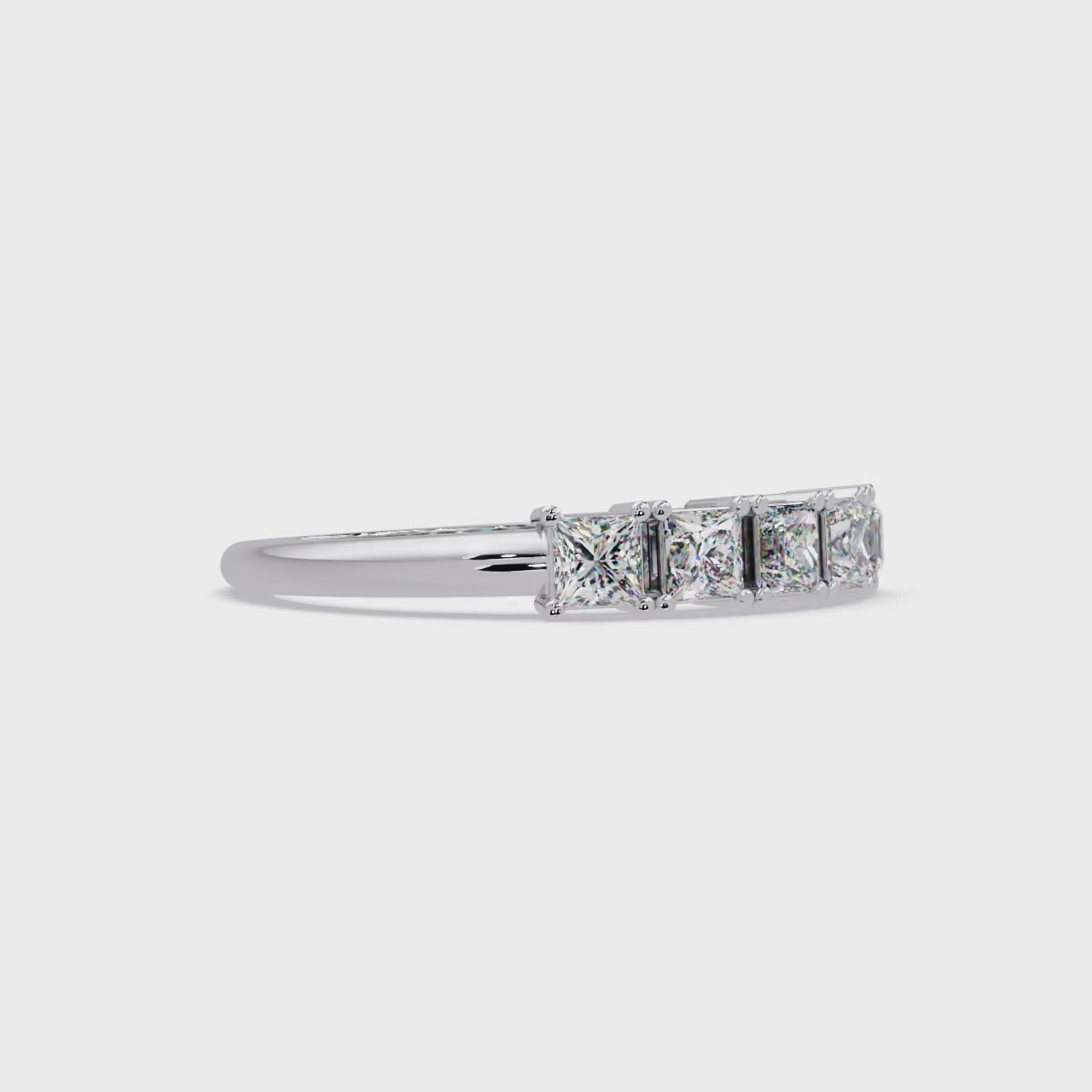 Princess Cut Diamond Wedding Band