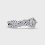 Round Cut Diamond Split Shank Engagement Ring