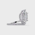 Marquise & Round Cut Diamond Bypass Engagement Ring