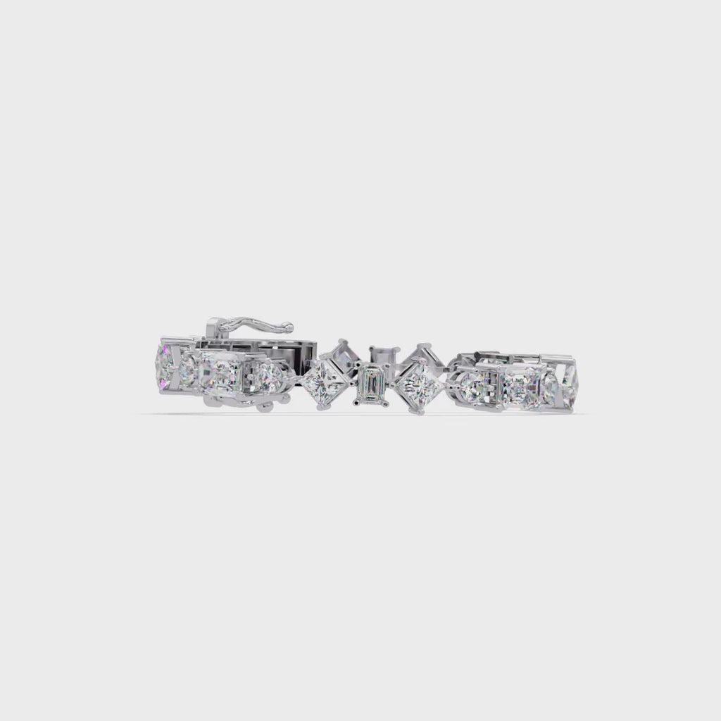 Luxury Emerald & Princess Cut Diamond Tennis Bracelet