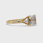 Square Emerald Cut Three-Stone Engagement Ring