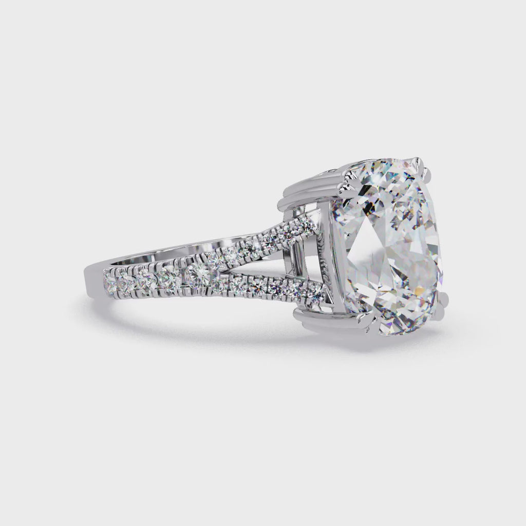 Vintage Cushion Cut Solitaire Engagement Ring