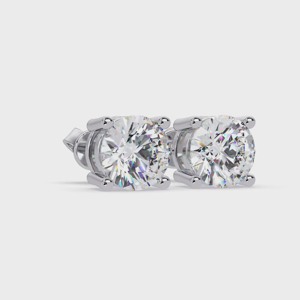 Round Brilliant Cut Solitaire Stud Earrings – 2.57 CTW