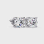 Round Brilliant Cut Solitaire Stud Earrings – 2.57 CTW