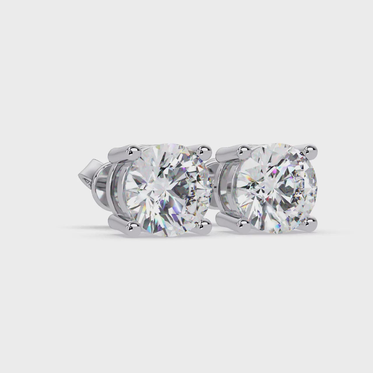 Round Brilliant Cut Solitaire Stud Earrings – 2.57 CTW