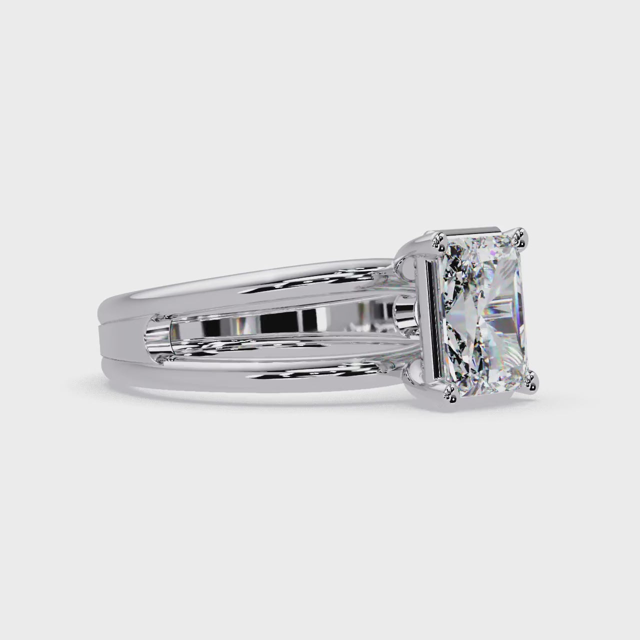 Exquisite East-West Radiant Cut Diamond Ring