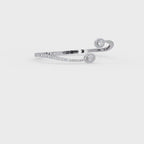Oval Halo Open Diamond Cuff Bracelet
