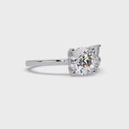 Round Cut Diamond Cluster Side Stones Engagement Ring