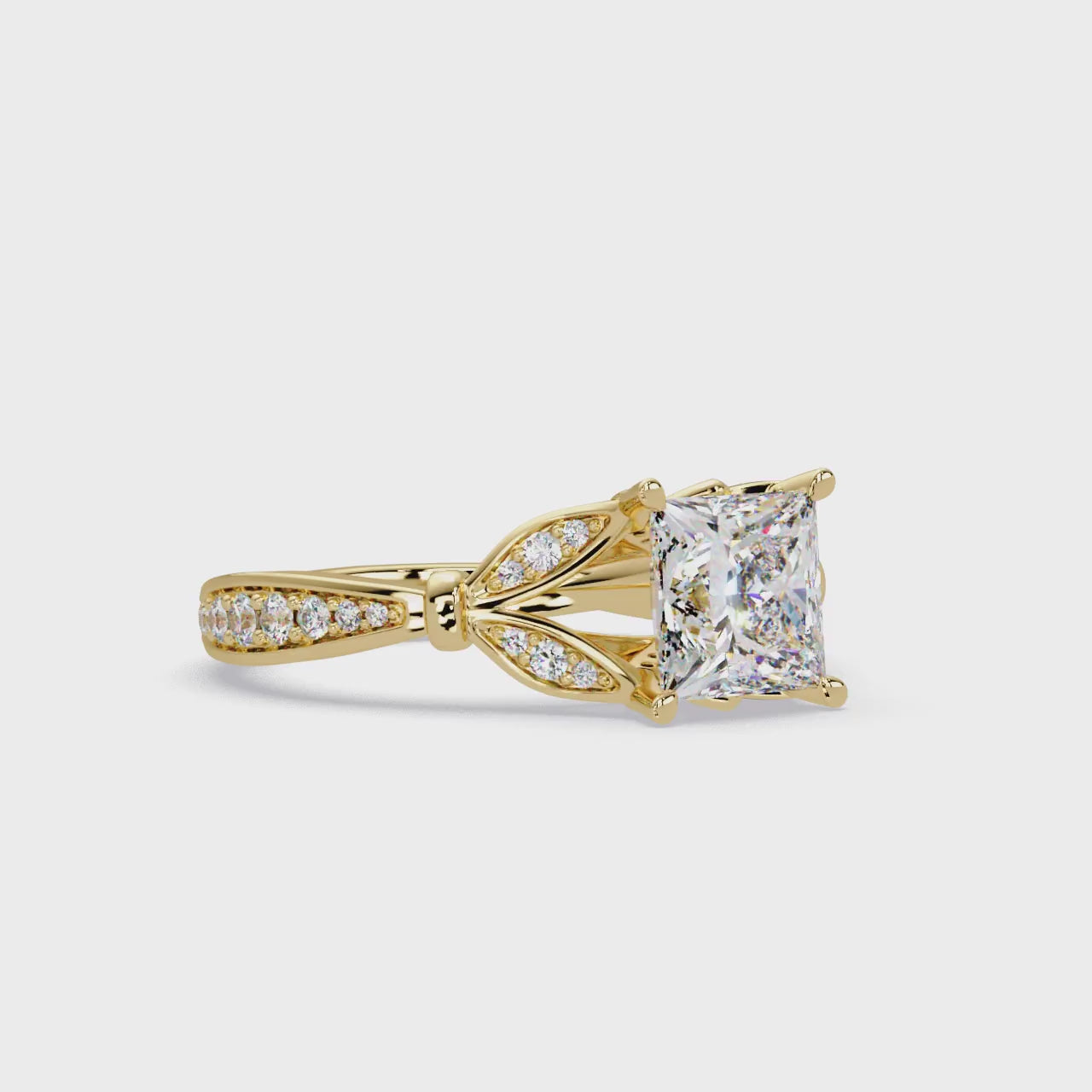 Nature-Inspired Round Diamond Engagement Ring