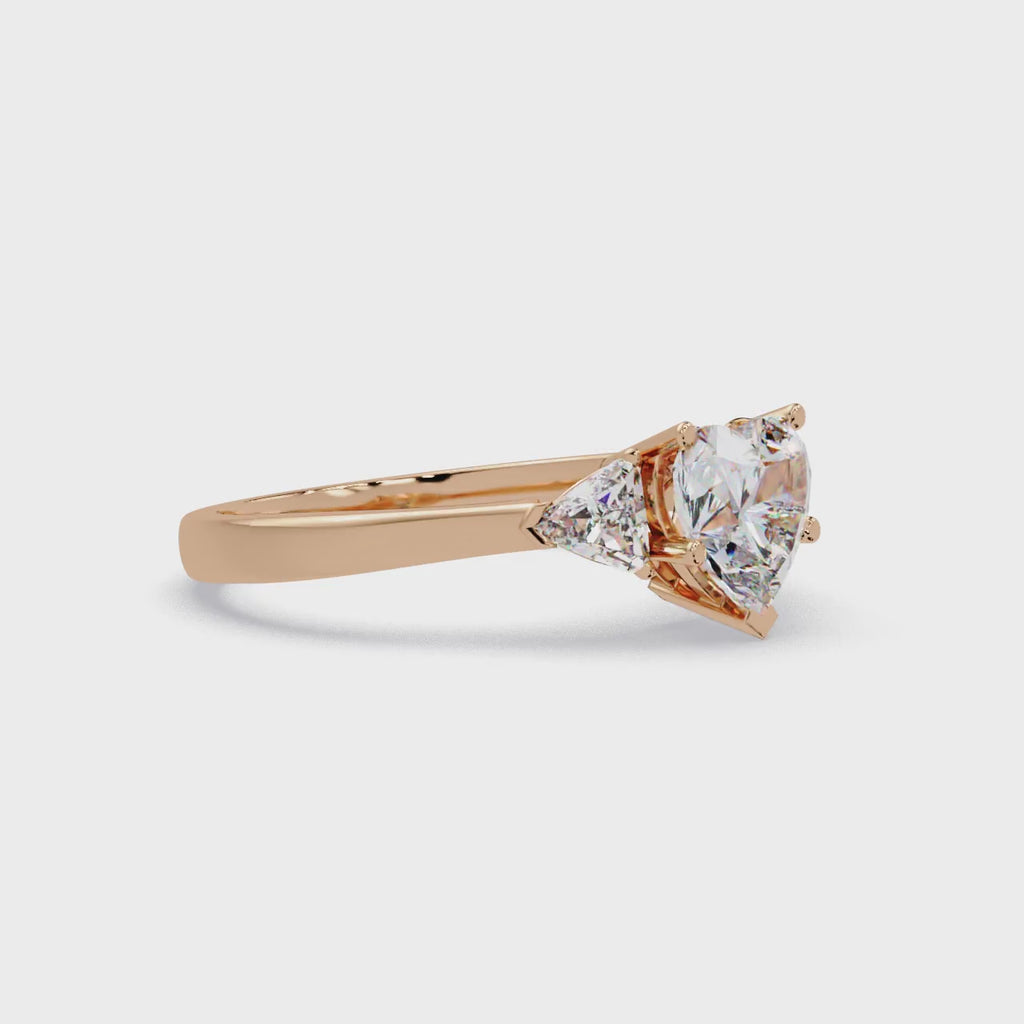Heart Cut Three Stone Engagement Ring