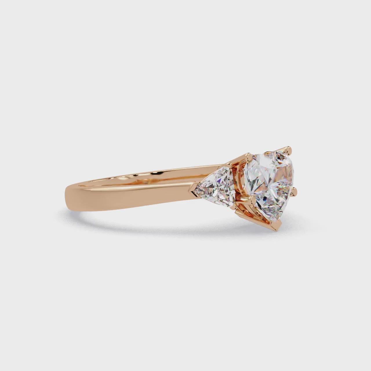 Heart Cut Three Stone Engagement Ring