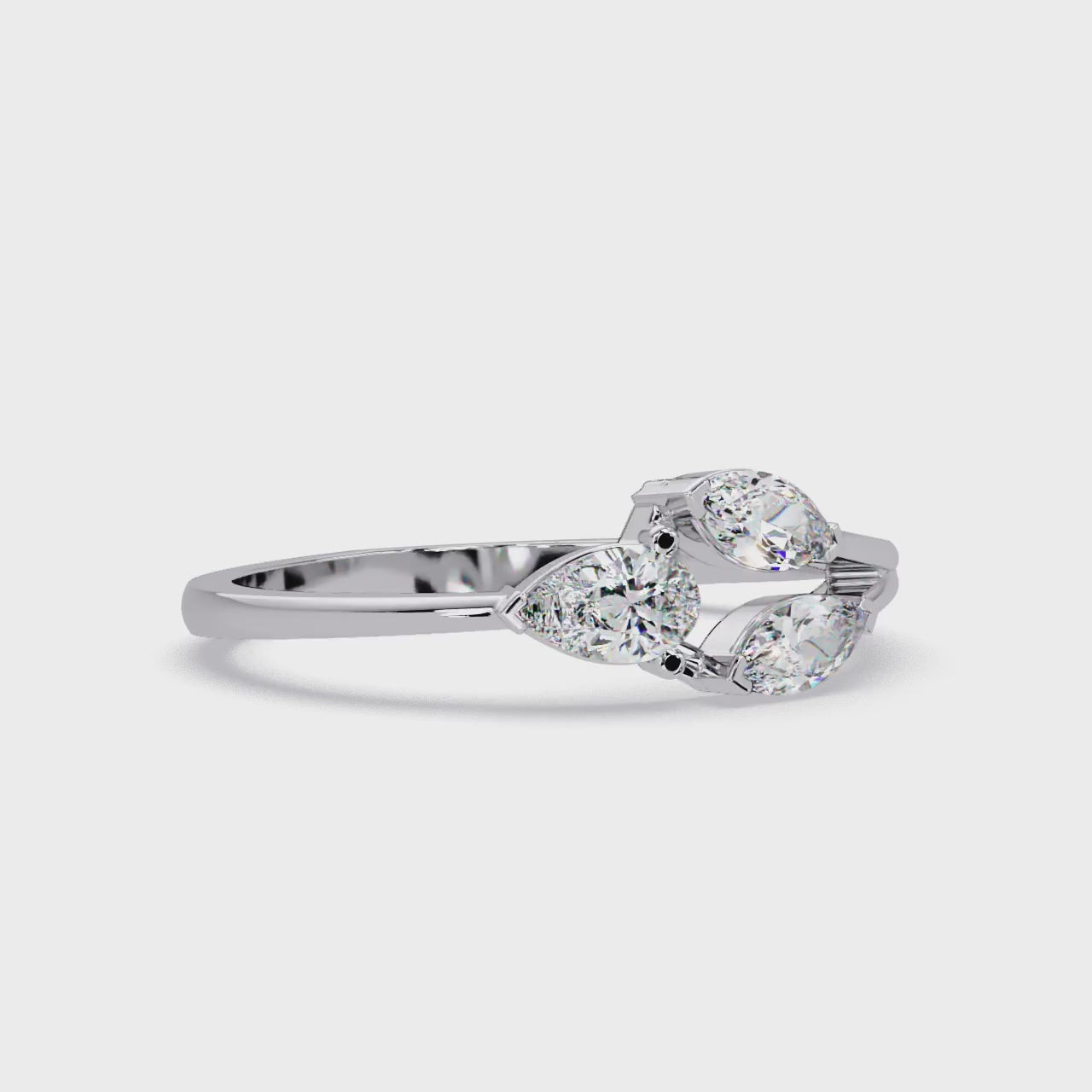 Marquise & Pear Diamond Bypass Engagement Ring