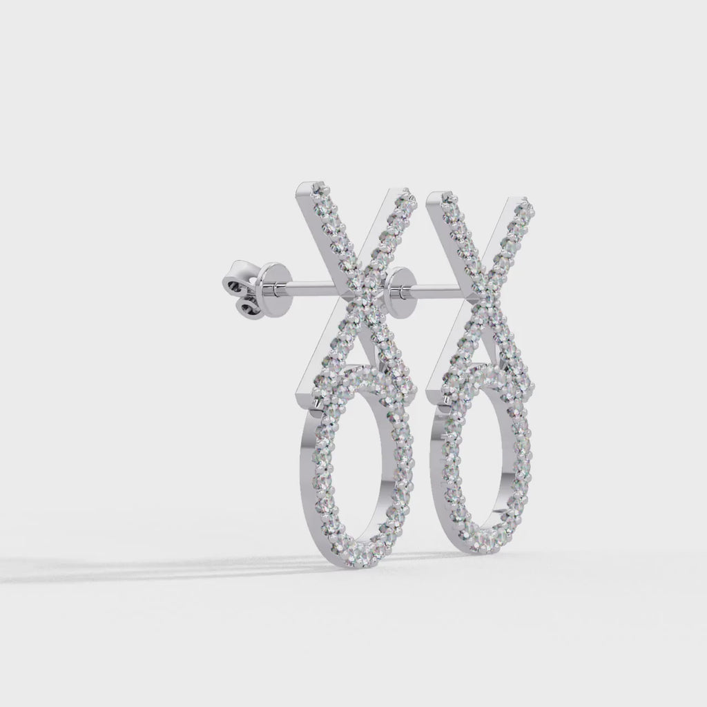 Brilliant Diamond XO Statement Stud Earrings