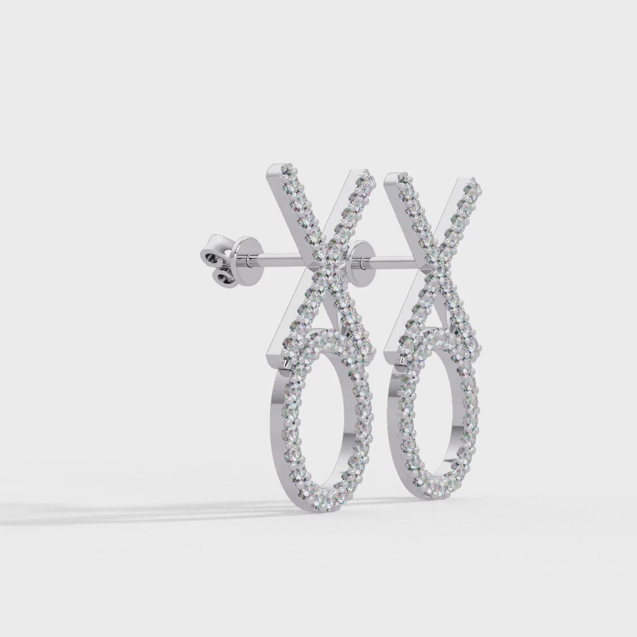 Brilliant Diamond XO Statement Stud Earrings