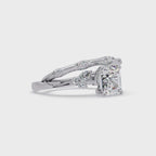 Artisan Emerald Square Cut Diamond Ring