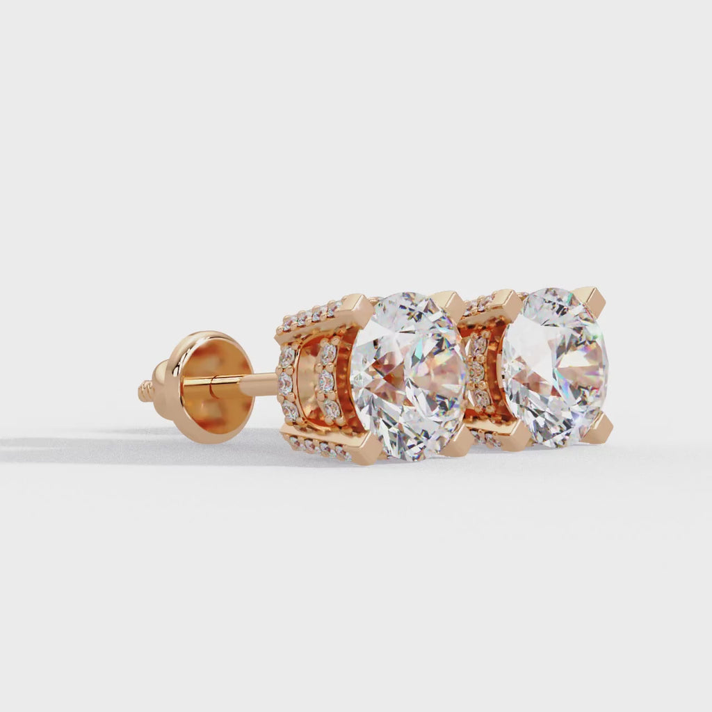 Round Brilliant Lab Grown Diamond Stud Earrings