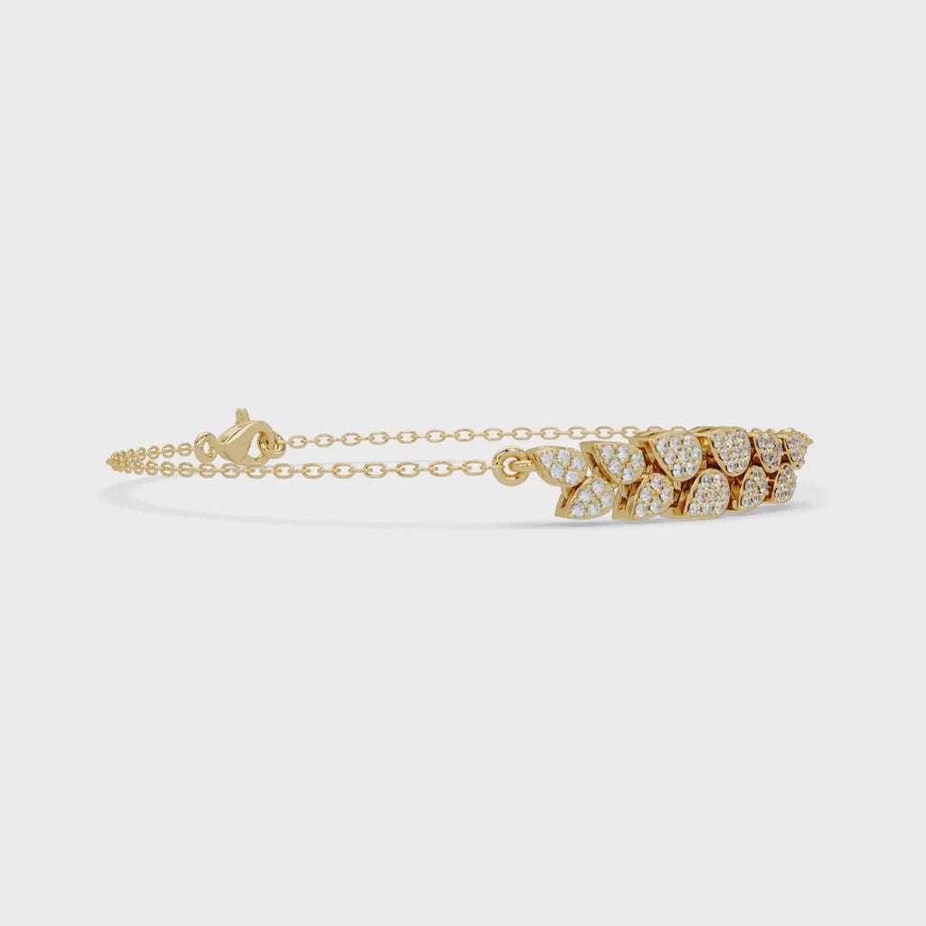 Diamond Leaf Chain Bracelet