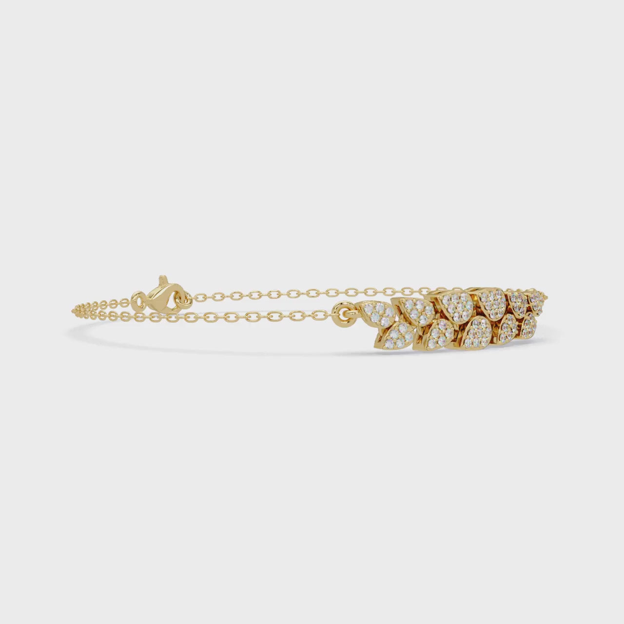 Diamond Leaf Chain Bracelet