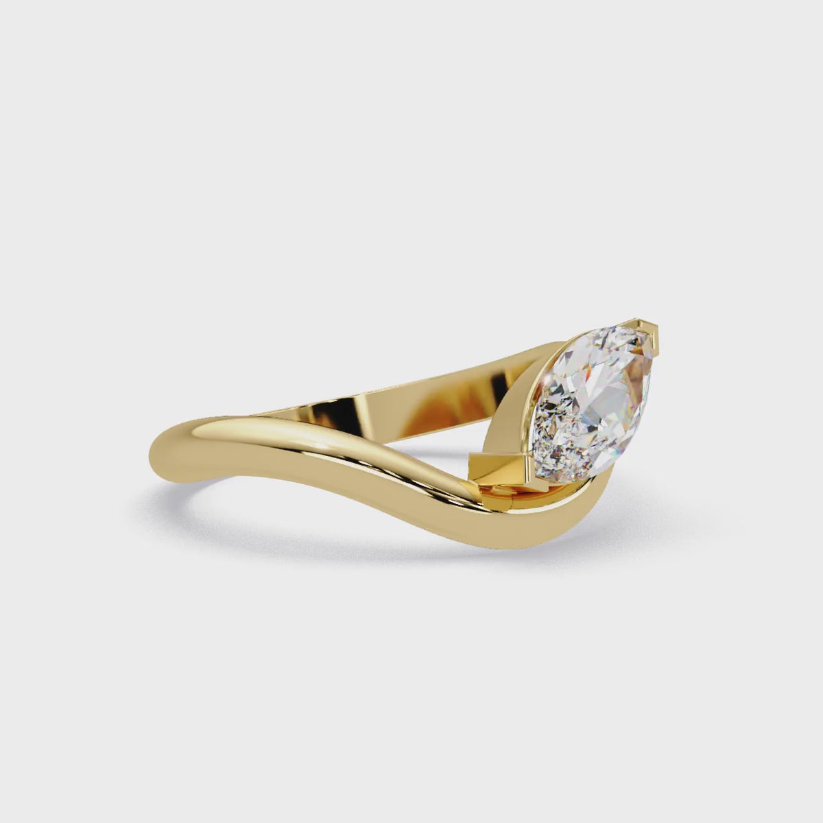 Minimalist Marquise Cut Solitaire Engagement Ring