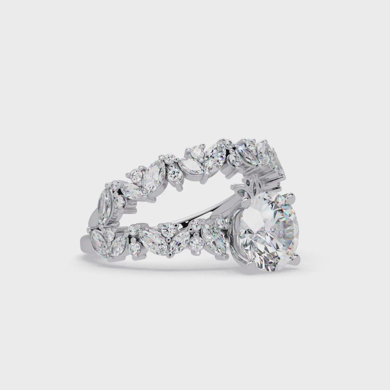 Floral Leaf Diamond Ring