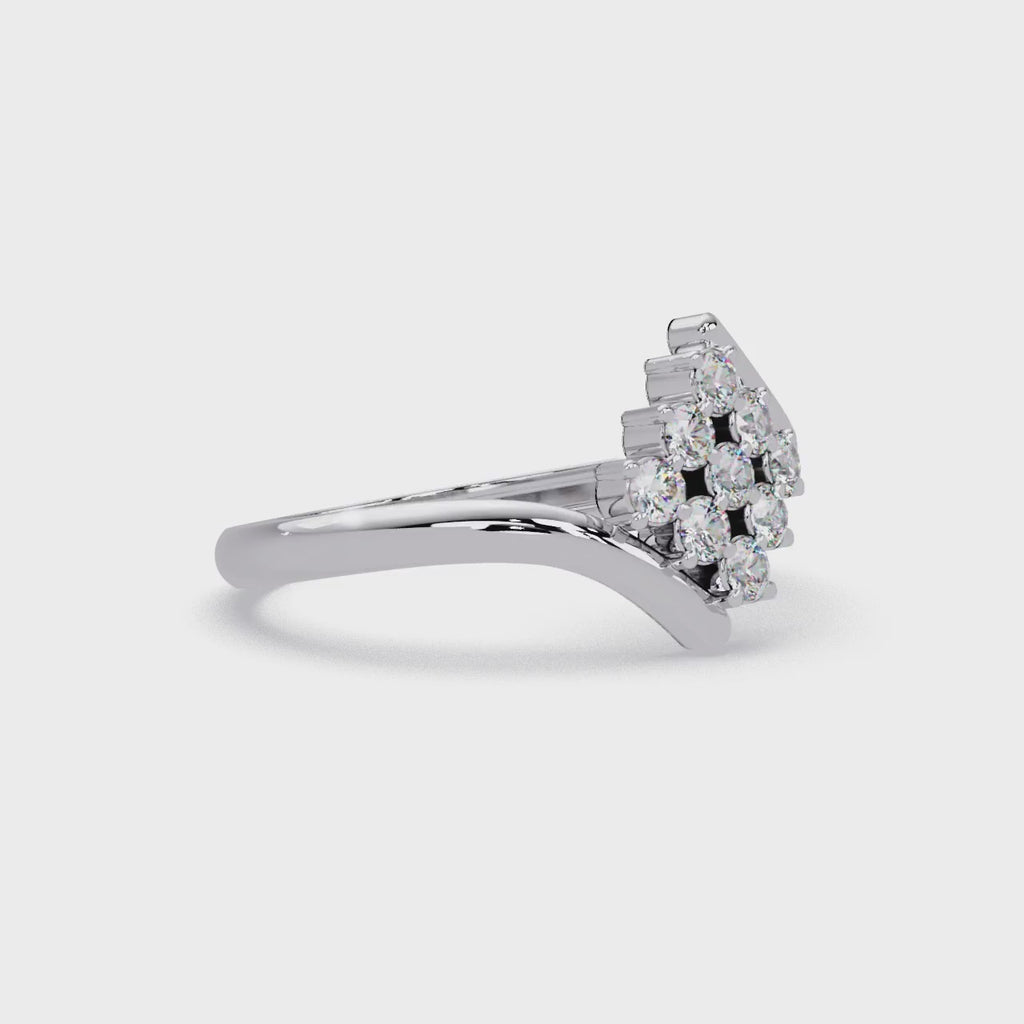 Round Diamond Cluster Engagement Ring