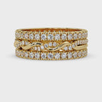 Round Cut Diamond Multi-Row Band Ladies Ring