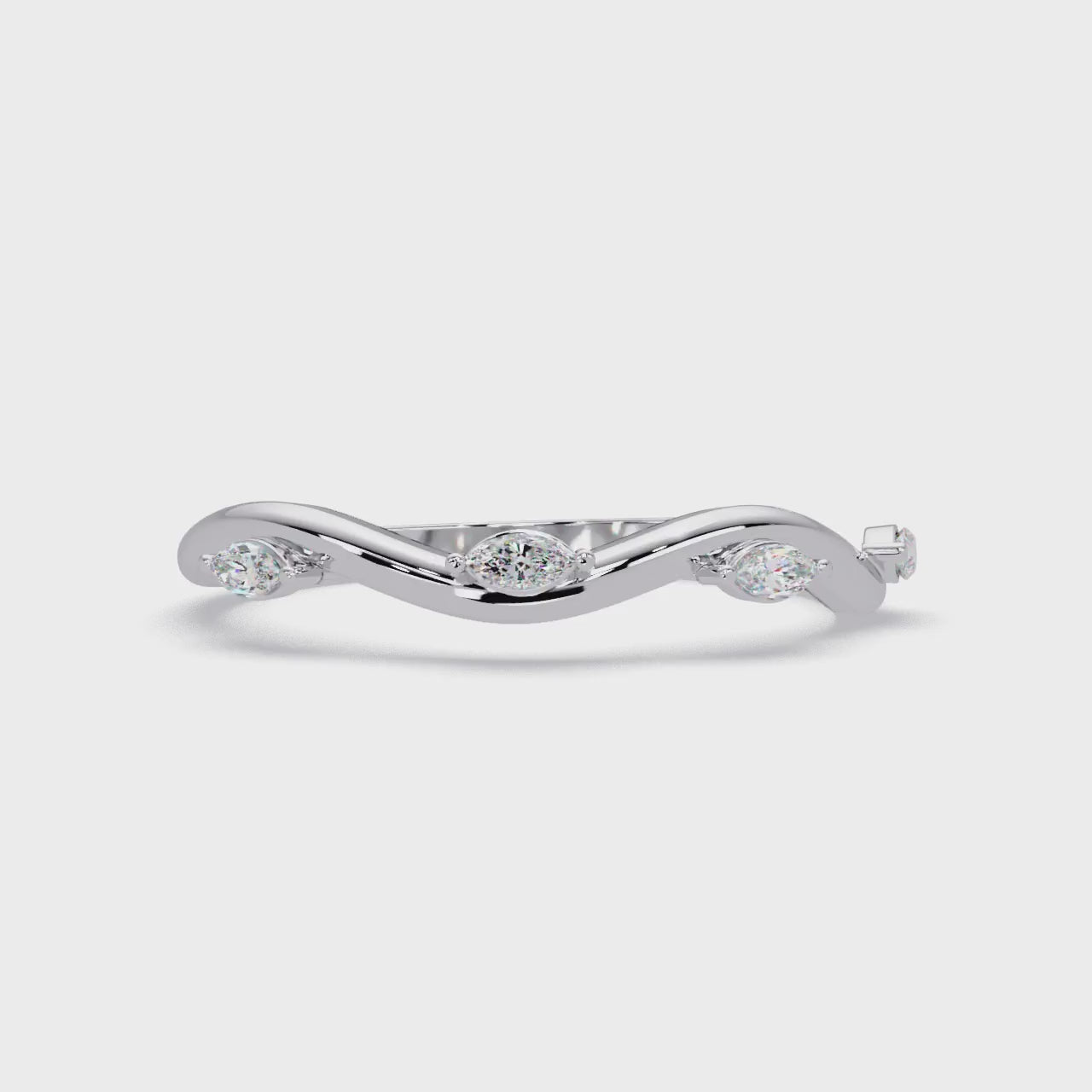Marquise Diamond Wave Ring