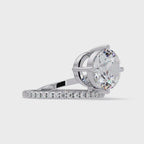 Round Cut Diamond Split Shank Engagement Ring
