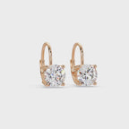 Classic Round Solitaire Diamond Leverback Earrings